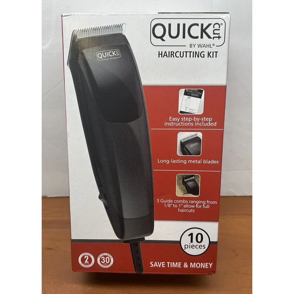 WAHL Quick Cut Haircutting Red 10pc Kit Hair Clippers Trimmers Electric New